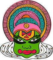 illustratie van Kathakali danser gezicht. vector