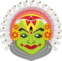 illustratie van Kathakali danser gezicht. vector