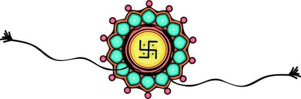 creatief rakhi met swastika voor raksha bandhan. vector