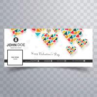 Abstracte Valentijnsdag facebook cover ontwerp illustratie vector