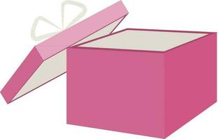 roze Open geschenk doos geïsoleerd Aan wit achtergrond. vector