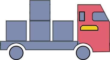 roze en Purper levering vrachtwagen. vector