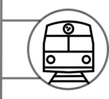 vlak illustratie van wit trein in zwart cirkel. vector