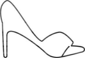 geïsoleerd hoog hiel- sandaal icoon in schets stijl. vector