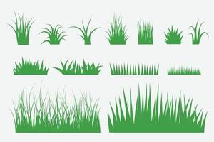 groen gras set vector