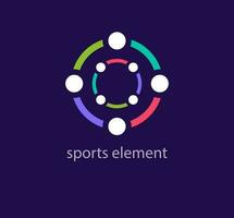 sport element logo. uniek kleur overgangen. creatief menselijk points logo sjabloon. vector