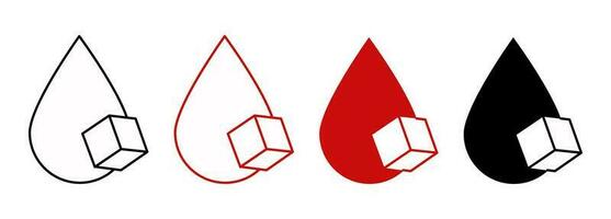 bloed suiker pictogrammen reeks vector illustratie geïsoleerd
