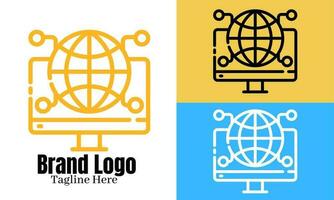 internet logo vector ontwerp illustratie, merk identiteit embleem