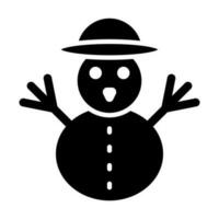 sneeuwman glyph icoon ontwerp vector