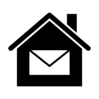 huis mail glyph icoon ontwerp vector