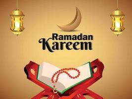 ramadan kareem vectorillustratie met heilige boek quraan vector