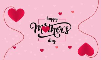 gelukkige moederdag banner vakantie achtergrond hart gemaakt van roze en rode origami harten op zachte roze achtergrond vector