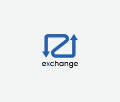 uitwisseling logo concept. valuta uitwisseling symbool. financieel Diensten, terugkeer Aan investering. vector illustratie