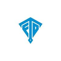 brieven tfd anker logo ontwerp vector