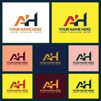 Ah brief logo of Ah tekst logo en Ah woord logo ontwerp. vector