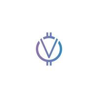 brief v token logo ontwerp vector