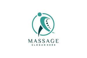 chiropractie logo vector met creatief ontwerp concept