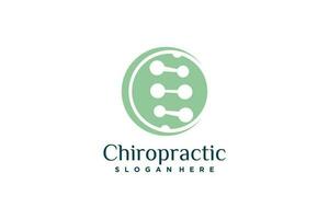 chiropractie logo vector met creatief ontwerp concept