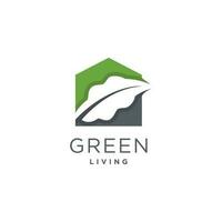 groen huis logo ontwerp element vector met uniek vorm