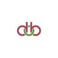 brieven dob monogram logo ontwerp vector