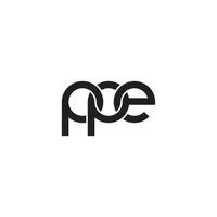 brieven ppe monogram logo ontwerp vector