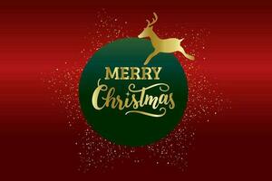 vrolijk Kerstmis belettering insigne met glitterachtig decoratief achtergrond vector