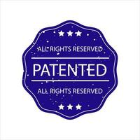 gepatenteerd zegel intellectueel eigendom beschermde allemaal rechten Gereserveerd insigne in papier structuur geïsoleerd vector