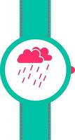 roze wolk in groen SmartWatch scherm. vector