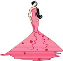 jong meisje vervelend mooi roze jurk. vector