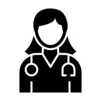 vrouw dokter glyph icoon ontwerp vector