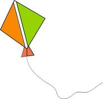 kleurrijk vlieger in de lucht glyph icoon. vector