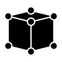 kubus glyph icoon ontwerp vector