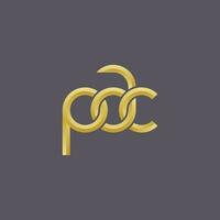 brieven pac monogram logo ontwerp vector