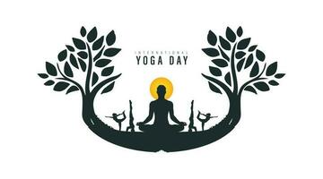 Internationale yoga dag, vector illustratie