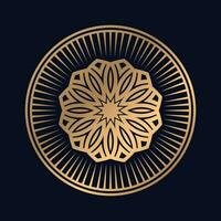 luxueus mandala ontwerp met gouden kleurrijk vector sjabloon