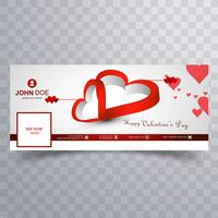 Abstracte Valentijnsdag facebook cover ontwerp illustratie vector