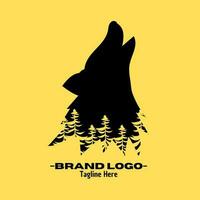 wolf logo vector ontwerp illustratie, merk identiteit embleem