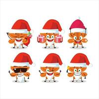 de kerstman claus emoticons met oranje droog bladeren tekenfilm karakter vector