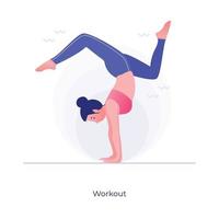 training vrouw in yoga vector