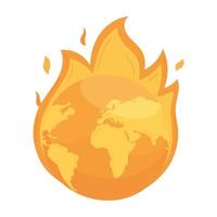brandende vlam wereld vector
