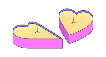 hart vormig kaarsen vlak vector tekenfilm icoon. romantisch liefde. valentijnsdag dag. redactie, tijdschrift plek illustratie. kleurrijk voorwerp geïsoleerd Aan wit. bewerkbare 2d gemakkelijk tekening, grafisch ontwerp