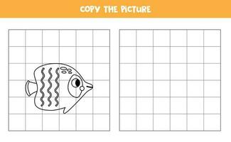 kopiëren de afbeelding van zwart en wit vlinder vis. logisch spel voor kinderen. vector