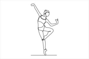 doorlopend lijn tekening van vrouw dansen ballet illustratie vector