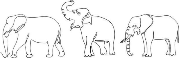 olifant doorlopend lijn reeks illustratie vector