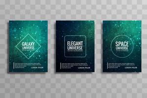 Abstracte kleurrijke galaxy stylie zakelijke brochure set vector