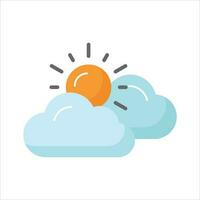 zon met wolken aanduiding concept vector van weer in modieus stijl, premie icoon