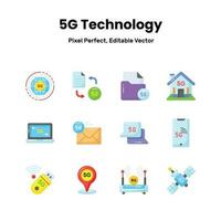 een revolutie teweegbrengen uw ontwerpen met onze 5g netwerk pictogrammen inspireren innovatie en overbrengen de essence van Geavanceerd technologie door een samengesteld verzameling van boeiend vector