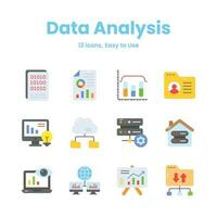 voorzichtig bewerkte gegevens analyse en statistieken pictogrammen, downloaden deze premie vectoren gemakkelijk naar gebruik