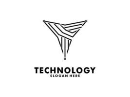 abstract digitaal technologie logo ontwerp sjabloon met eerste brief t, abstract universeel premie logo ontwerp. creatief lijn symbool. vector