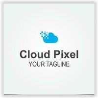 pixel wolk logo premie elegant sjabloon vector eps 10